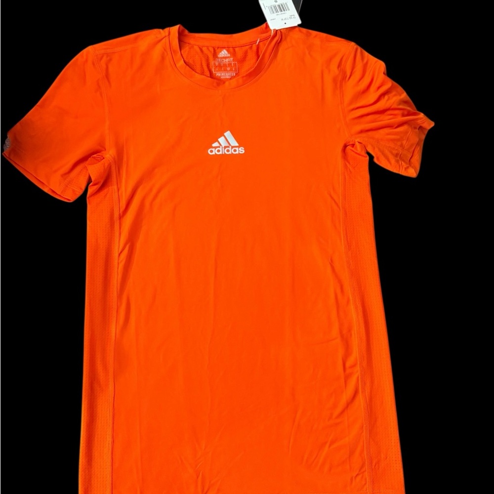 adidas Techfit Primegreen Short Sleeve Training Top Orange NWT Size S